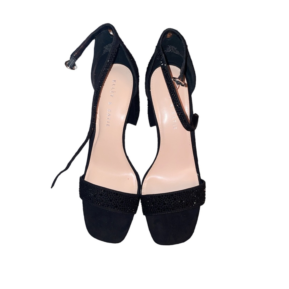 Kelly & Katie Black Rhinestone Wedge
